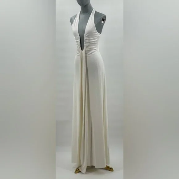 MISHA COLLECTION NWOT The Jennifer Cupro Maxi Dress, Ivory - Sz M MISHA COLLECTION NWOT The Jennifer Cupro Maxi Dress, Ivory - Sz M